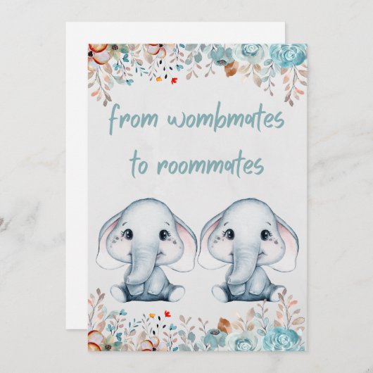 Tweelingverjaardag Feestdagenkaart (Voorkant / Achterkant)