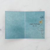 Tweelingverjaardag met glitterbloemen kaart (Binnen)