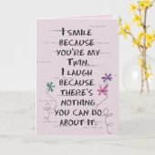 Tweelingverjaardag met glitterbloemen Kaart (Gele Bloem)