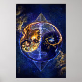 Tweelingvlam - yin-yang-balanskunstwerk poster (Voorkant)