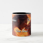 Tweelingvlammen 002 tweekleurige koffiemok (Center)