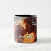 Tweelingvlammen 003 tweekleurige koffiemok (Center)