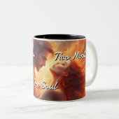 Tweelingvlammen 004 tweekleurige koffiemok (Voorkant rechts)