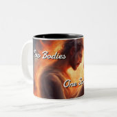 Tweelingvlammen 004 tweekleurige koffiemok (Voorkant links)