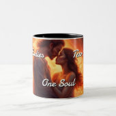 Tweelingvlammen 011 tweekleurige koffiemok (Center)