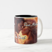 Tweelingvlammen 015 tweekleurige koffiemok (Voorkant rechts)