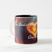 Tweelingvlammen 018 tweekleurige koffiemok (Voorkant links)