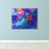 Tweelingvlammen die de hemel in rijzen canvas afdruk (Insitu (Houten vloer))