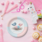 tweelingvogelnest | Baby Shower Papieren Bordje (Feest)