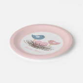 tweelingvogelnest | Baby Shower Papieren Bordje (Gekanteld)