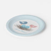 tweelingvogelnest | Baby Shower Papieren Bordje (Gekanteld)