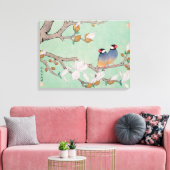 Tweelingvogels in de takken van Cancas Canvas Afdruk (Insitu (Woonkamer))