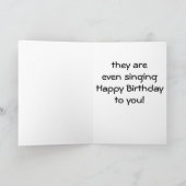 TWEELINGVOGELS ZINGEN JE GELUKKIGE VERJAARDAG KAART (Binnen)