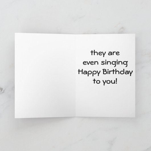 TWEELINGVOGELS ZINGEN JE GELUKKIGE VERJAARDAG KAART (Binnen)