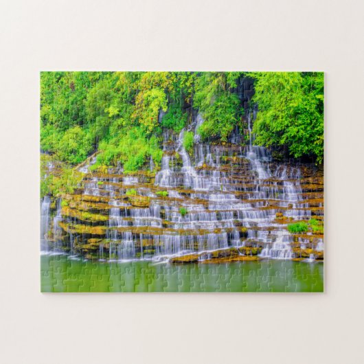 Tweelingwatervallen Tennessee. Legpuzzel (Horizontaal)