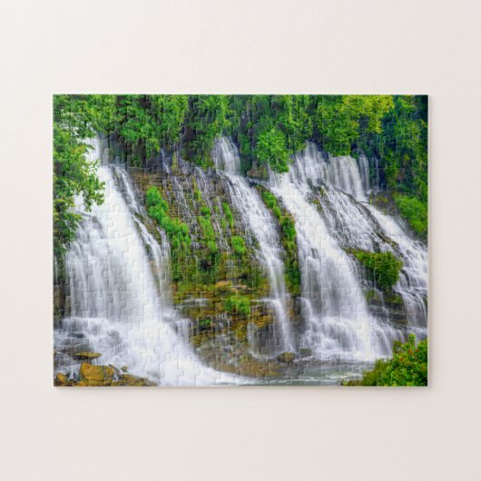 Tweelingwatervallen Tennessee. Legpuzzel (Horizontaal)