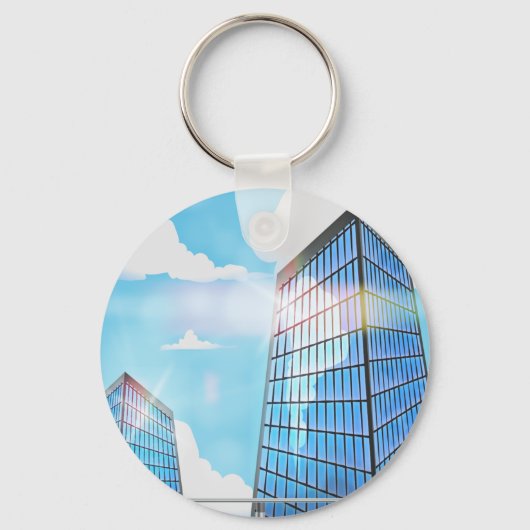 Tweelingwolkenkrabbers Sleutelhanger (Voorkant)