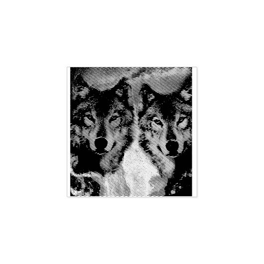 Tweelingwolven Rubberstempel (Afrduk)