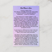 Tweelingzielen en zielsverwanten visitekaartje (Achterkant)