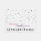 Tweelingzisters minimalistisch Trendy Month Fleece Deken (Voorkant (Horizontaal))