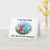 TWEELINGZUS EN FAVORIETE TUINMAN VERJAARDAG KAART (Gele Bloem)