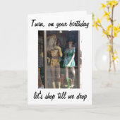 **TWEELINGZUS**LUNCH EN WINKELEN OP JE VERJAARDAG KAART (Gele Bloem)