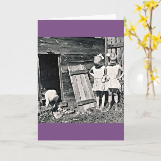 Tweelingzussen Kaart (Gele Bloem)