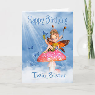 Tweelingzuster Birthday-kaart - Stempel op een pad Kaart