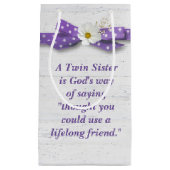 Tweelingzuster Birthday met Polka Dot Ribbon Klein Cadeauzakje (Voorkant)