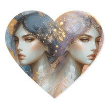 Tweelingzusters Kunst Stickers