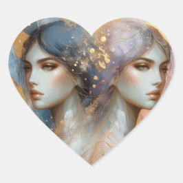 Tweelingzusters Kunst Stickers