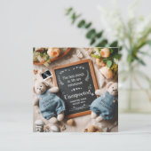 Tweelingzwangerschapsaankondiging | bewerkbaar aankondiging (Staand voorkant)