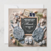 Tweelingzwangerschapsaankondiging | Verwachte twee Aankondiging (Voorkant)