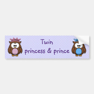 tweeluinprinses en prins bumpersticker