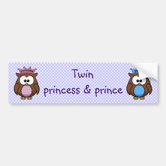 tweeluinprinses en prins bumpersticker (Voorkant)