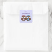 tweeluinprinses en prins vierkante sticker (Tas)