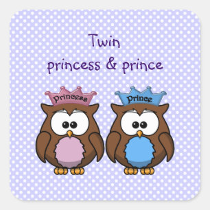 tweeluinprinses en prins vierkante sticker