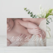 Tweelvoudige bekendmaking van geboorte Twee keer d Aankondiging (Staand voorkant)