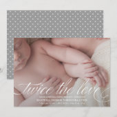 Tweelvoudige bekendmaking van geboorte Twee keer d Aankondiging (Voorkant / Achterkant)