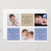 Tweelvoudige geboorteaankondiging - Jongens Aankondiging (Voorkant / Achterkant)