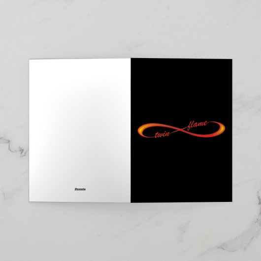 Tweelvoudige vlam-infineste symbool folie wenskaart (Buiten Laag)