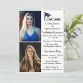 Tweemaal afstuderen ceremonie 2 foto-Afstuderen Aankondiging (Staand voorkant)
