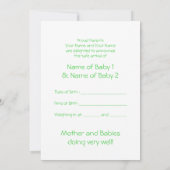 Tweemaal Baby Daughter Notice Fotokaart Aankondiging (Achterkant)