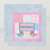 Tweemaal Baby shower Kaart (Voorkant / Achterkant)