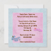Tweemaal Baby shower Kaart (Achterkant)
