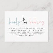 Tweemaal baby shower roze blauwe moderne boeken vo informatiekaartje (Voorkant)