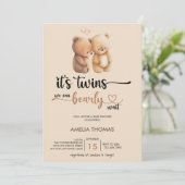 Tweemaal Baby shower | Teddy Bear Kaart (Staand voorkant)