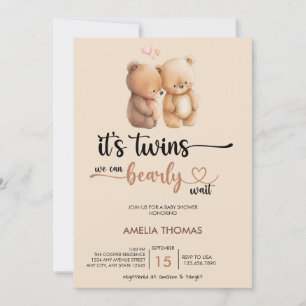 Tweemaal Baby shower Teddy Bear Kaart