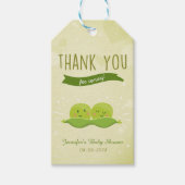 Tweemaal Baby shower Twee erwten in een etiket van Cadeaulabel (Voorkant)