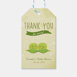Tweemaal Baby shower Twee erwten in een etiket van Cadeaulabel